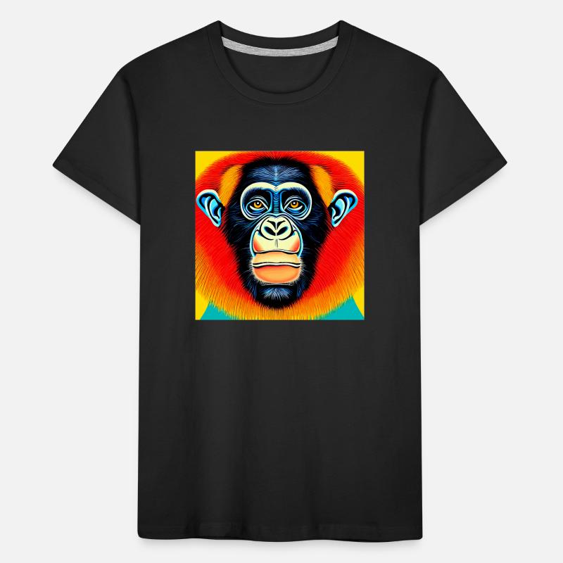 Illustration eines Porträts eines Schimpansen Kinder Premium Bio T-Shirt