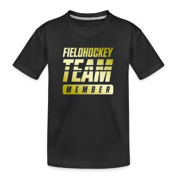Field hockey team - Kids' Premium Organic T-Shirt - black - Front