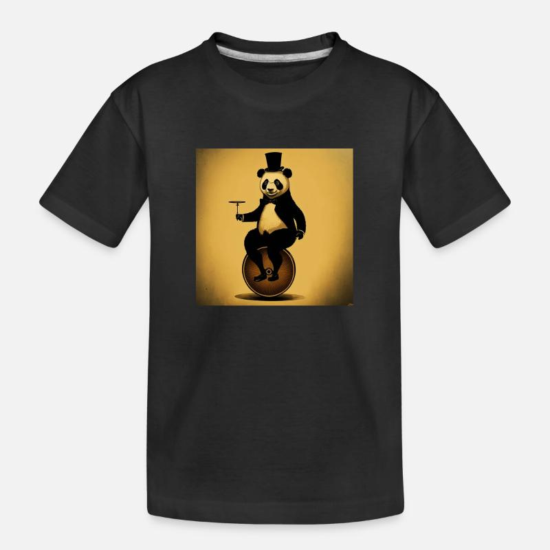 Panda élégant sur le monocycle e - T-shirt bio Premium Enfant - noir