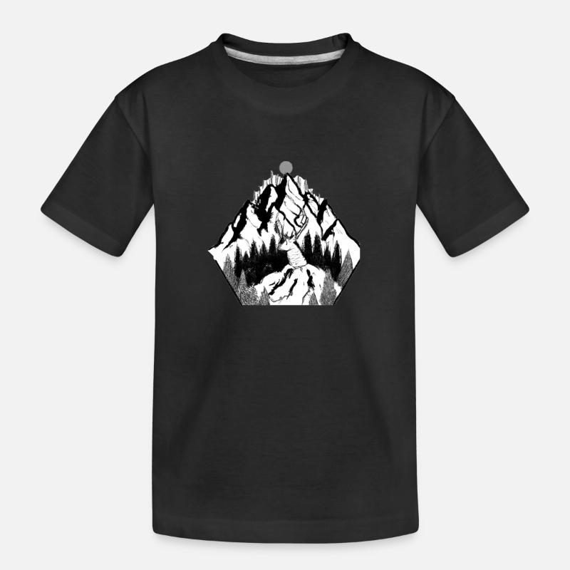 Mountain Deer Ink - Kinder Premium Bio T-Shirt - Schwarz