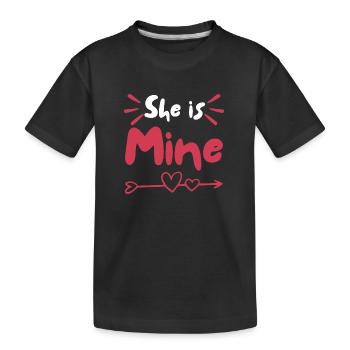 She Is Mine - Kids' Premium Organic T-Shirt - black - Front