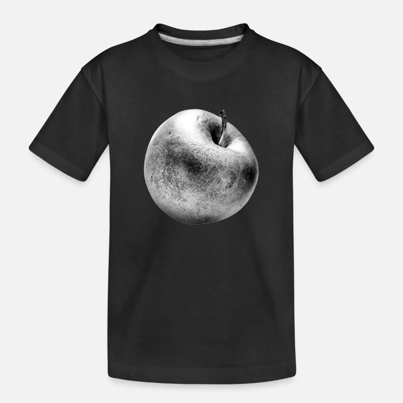 Silberner Apfel - Kinder Premium Bio T-Shirt - Schwarz