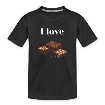 I love brownies - Kinder Premium Bio T-Shirt - Schwarz - Vorne