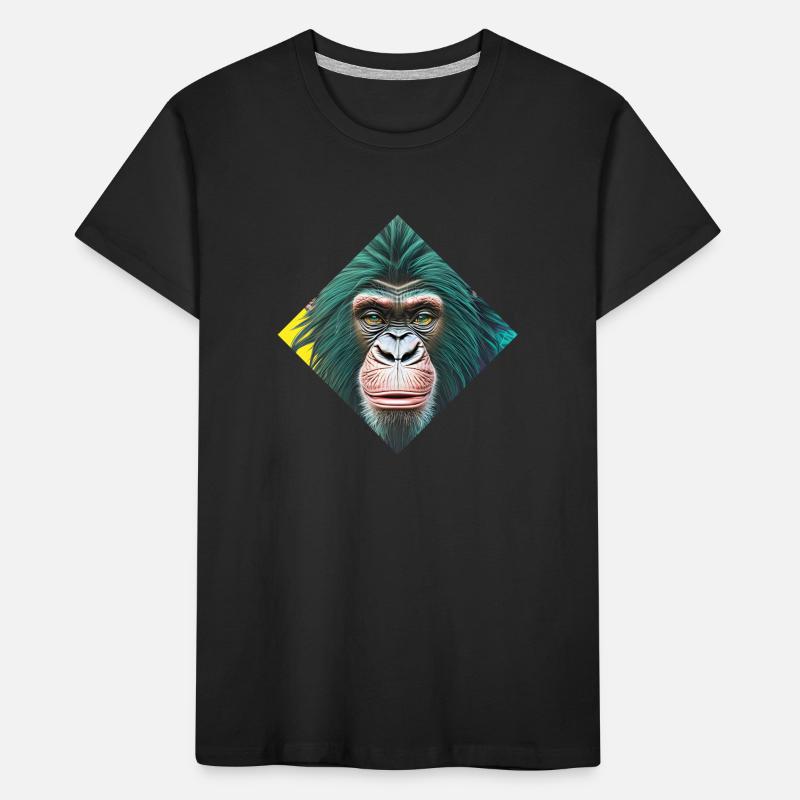 Neon Ape: Synthwave Evolution (Diamond) Kids' Premium Organic T-Shirt