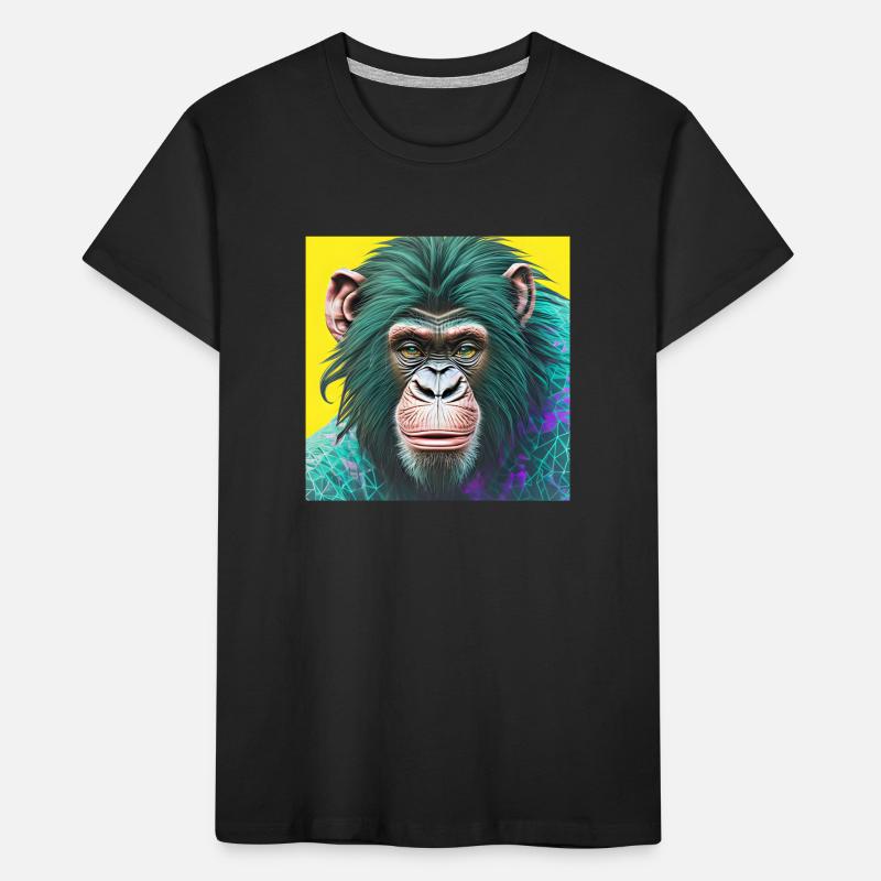 Neon Ape: Synthwave Evolution Kids' Premium Organic T-Shirt