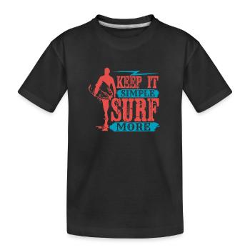 RESTEZ SIMPLE SURFEZ PLUS - T-shirt bio Premium Enfant - noir - Devant