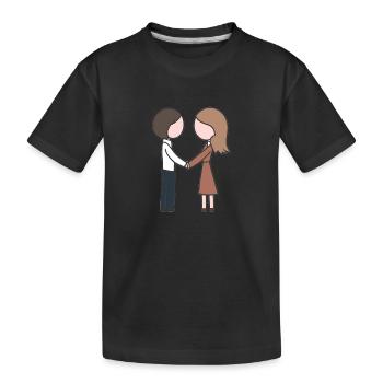 Liebespaar Symbol Pärchen Liebe - Kinder Premium Bio T-Shirt - Schwarz - Vorne