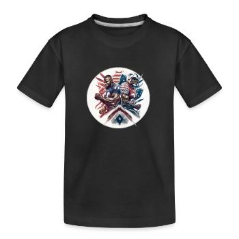 American Football - Spieler - Logo - Touchdown - Kinder Premium Bio T-Shirt - Schwarz - Vorne