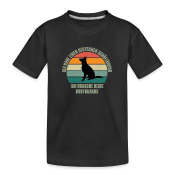 Deutscher Schäferhund, ich brauche kein Bodyguard - Kinder Premium Bio T-Shirt - Schwarz - Vorne
