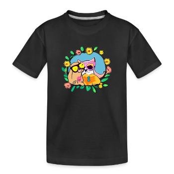 Le chien et le chat sont les meilleurs amis - T-shirt bio Premium Enfant - noir - Devant