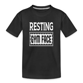 Resting Gym Face - Kids' Premium Organic T-Shirt - black - Front