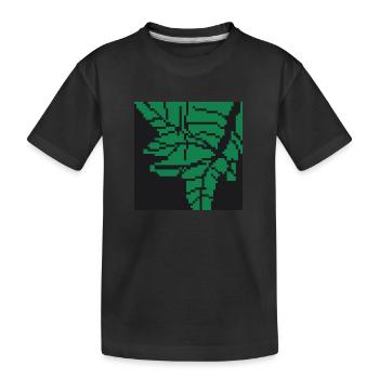 Feuille pixel art - T-shirt bio Premium Enfant - noir - Devant