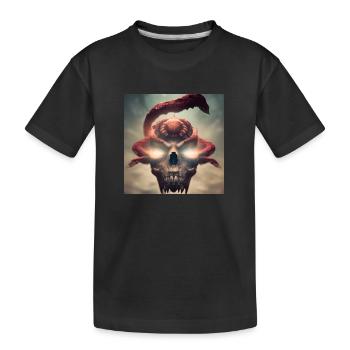 Dark Art - Flying Skull - Kids' Premium Organic T-Shirt - black - Front