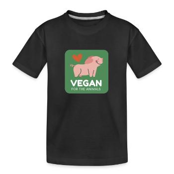 Vegan pour les animaux - T-shirt bio Premium Enfant - noir - Devant
