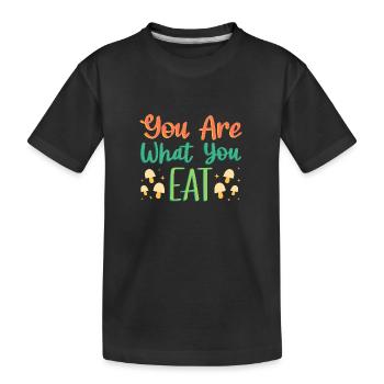 Du bist, was du vegan isst - Kinder Premium Bio T-Shirt - Schwarz - Vorne