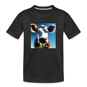 Vache brune et blanche - T-shirt bio Premium Enfant - noir - Devant