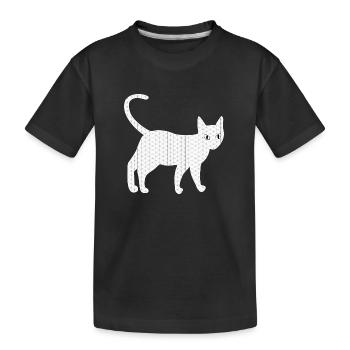 Cat Art and Cat Eyes - Kids' Premium Organic T-Shirt - black - Front