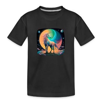 Licorne fantastique mystique - T-shirt bio Premium Enfant - noir - Devant