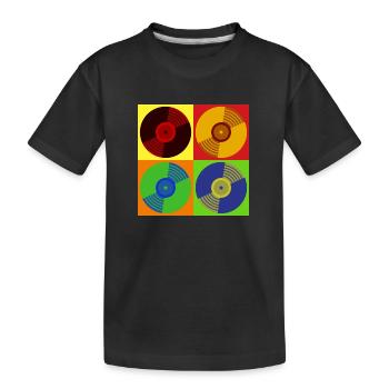 Vinyle Rétro - T-shirt bio Premium Enfant - noir - Devant