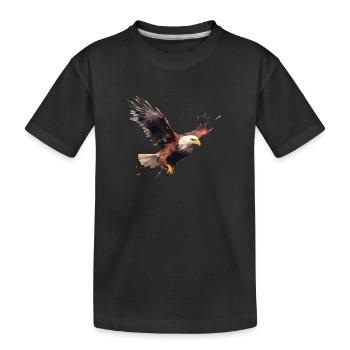 Pygargue à tête blanche en vol Design Eagle Hunting Bird - T-shirt bio Premium Enfant - noir - Devant