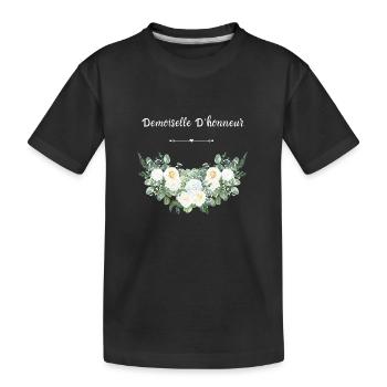 Demoiselle d'honneur floral - T-shirt bio Premium Enfant - noir - Devant