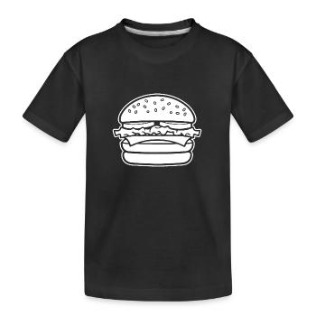 hamburgers, restauration rapide, barbecues, cheeseburgers - T-shirt bio Premium Enfant - noir - Devant