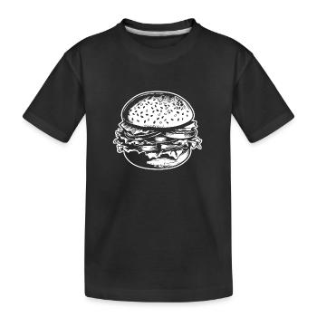 hamburgers, restauration rapide, barbecues, cheeseburgers - T-shirt bio Premium Enfant - noir - Devant