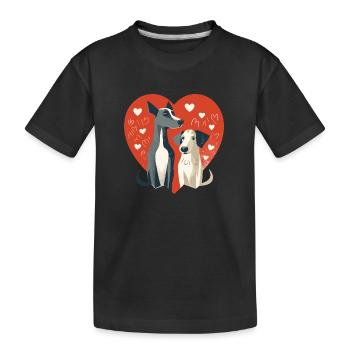 Hundeliebe - Kinder Premium Bio T-Shirt - Schwarz - Vorne