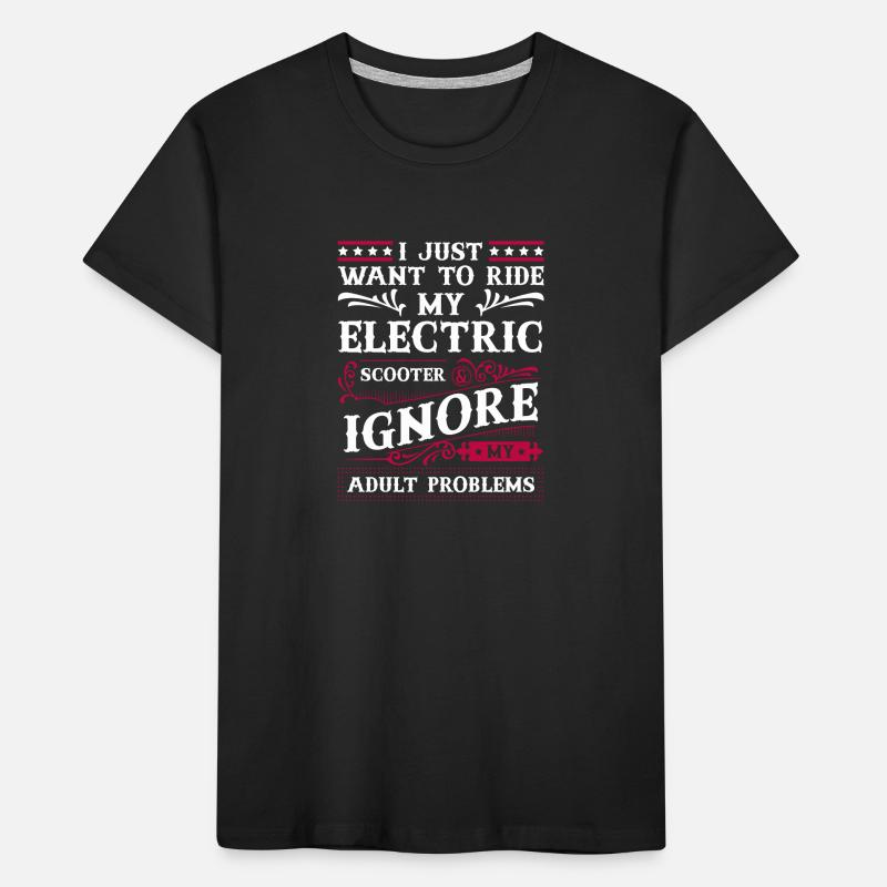 Rollerfahrer Elektrisch E-Roller Ladestation Kinder Premium Bio T-Shirt