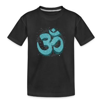 om zeichen sternzeichen symbol spirit - Kinder Premium Bio T-Shirt - Schwarz - Vorne