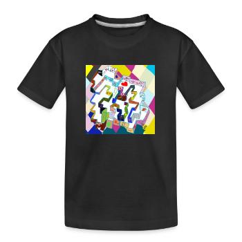 Altes mehrfarbiges Labyrinth v4.00 - Kinder Premium Bio T-Shirt - Schwarz - Vorne