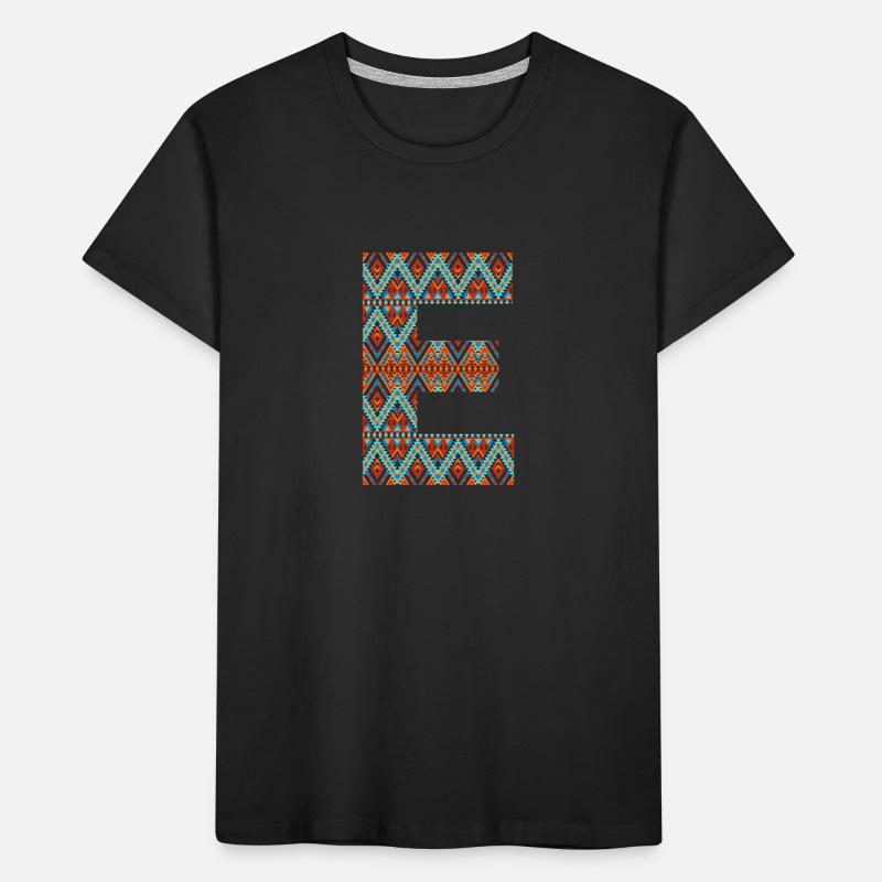 Lettre E- design boho, monogramme coloré T-shirt bio Premium Enfant