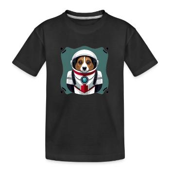 Dog in space - Kids' Premium Organic T-Shirt - black - Front
