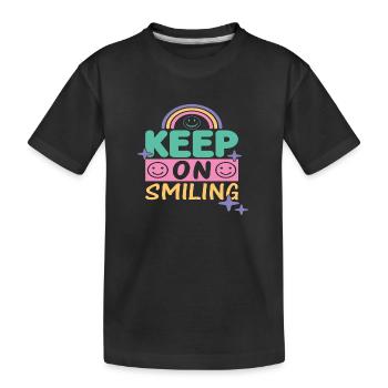 Keep On Smiling - Kinder Premium Bio T-Shirt - Schwarz - Vorne