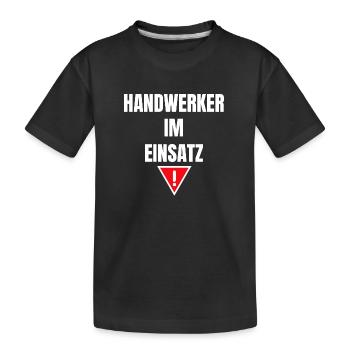 Handwerker Handyman Handwerk Werkzeug - Kinder Premium Bio T-Shirt - Schwarz - Vorne