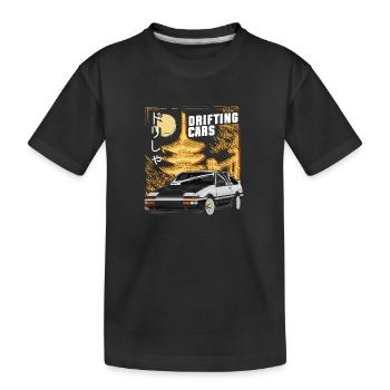 Driften Auto Burnout Motor - Kinder Premium Bio T-Shirt - Schwarz - Vorne