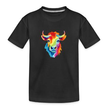 Vache LGBTQAI+, Droits des animaux - T-shirt bio Premium Enfant - noir - Devant