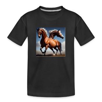 wild horses shirt - Kids' Premium Organic T-Shirt - black - Front