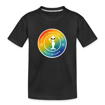 Weltfrieden - Kinder Premium Bio T-Shirt - Schwarz - Vorne