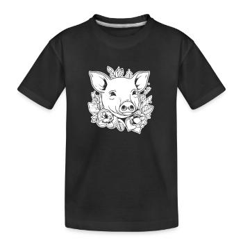 Pig Piggy Sow - Kids' Premium Organic T-Shirt - black - Front