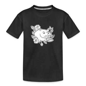 Pig Piggy Sow - Kids' Premium Organic T-Shirt - black - Front
