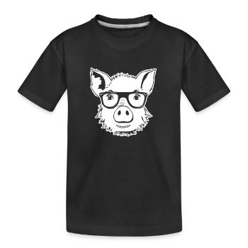 Pig Piggy Sow - Kids' Premium Organic T-Shirt - black - Front