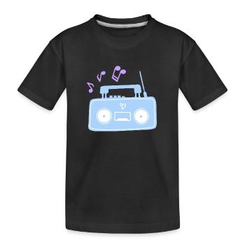 Radio music - Kids' Premium Organic T-Shirt - black - Front