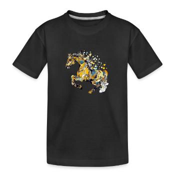 Gadros the horse - Kids' Premium Organic T-Shirt - black - Front