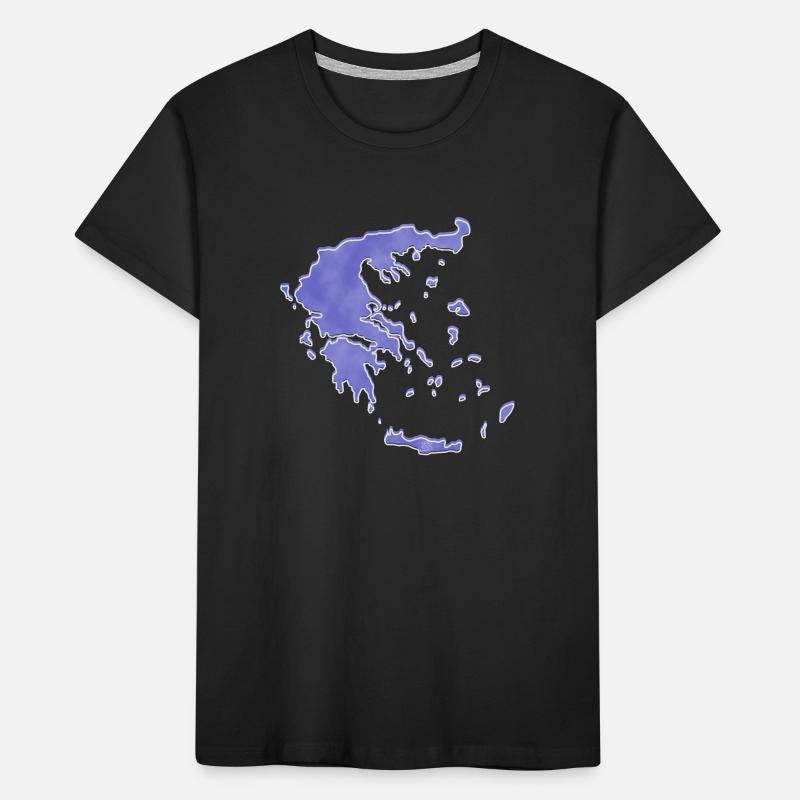« Map », Boho Line Art Design, série « Grèce » T-shirt bio Premium Enfant