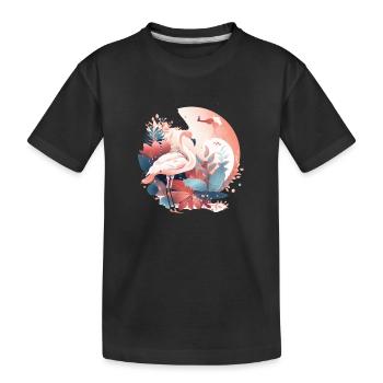 Fantasy Flamingo - Kinder Premium Bio T-Shirt - Schwarz - Vorne