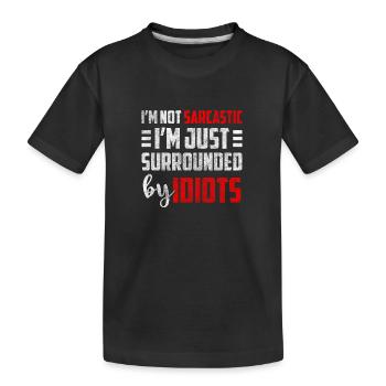 Schwarzer Humor Party WItz - Kinder Premium Bio T-Shirt - Schwarz - Vorne