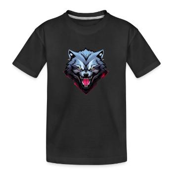 wütender Wolf - Kinder Premium Bio T-Shirt - Schwarz - Vorne