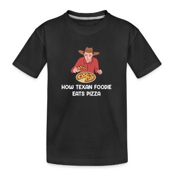Pizza in Texas Design für stolze Texaner - Kinder Premium Bio T-Shirt - Schwarz - Vorne