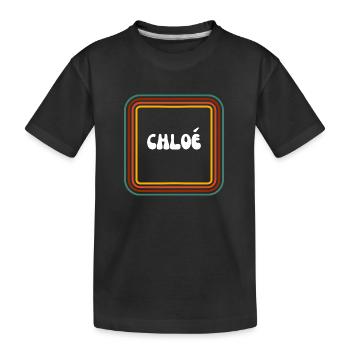 Prénom rétro Chloé - T-shirt bio Premium Enfant - noir - Devant
